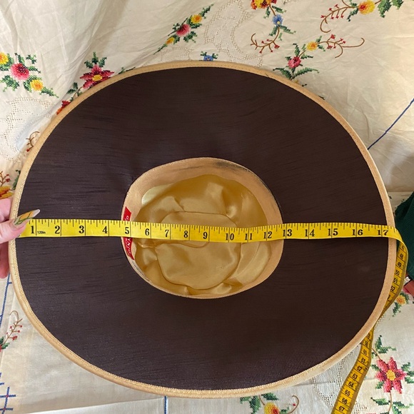 SOLD!! VINTAGE GIOVANNIO WIDE BRIM FASCINATOR HAT - Picture 8 of 9